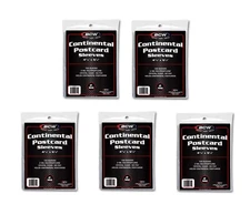 (500 Count) BCW Continental Postcard Sleeves Archival Safe (5 Packs) Acid Free