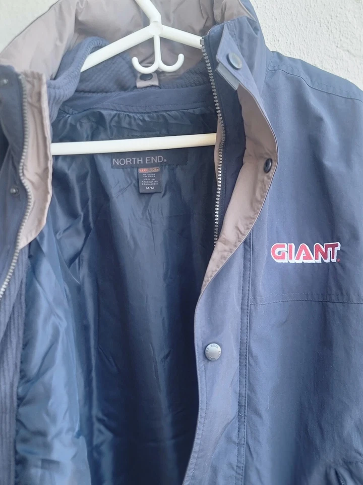North End Giant 3-in-1 Parka Jacket Men's Medium Blue Snap & Zip Mock Neck - Image 3 of 4