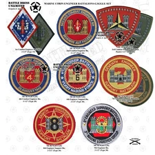 1st 2nd 3rd 4th 6th 7th 8th 9th Engineer Battalion Patches (Marine Corps USMC)