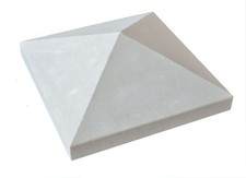 Pfeilerabdeckung ab 30 x 30 x 4-8 cm Spitzdach Sandstein grau mit Tropfnut