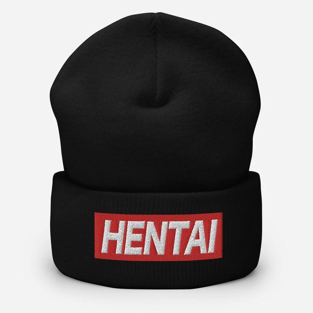 Hentai Japanese Word Anime Quote Unisex Cuffed Beanie