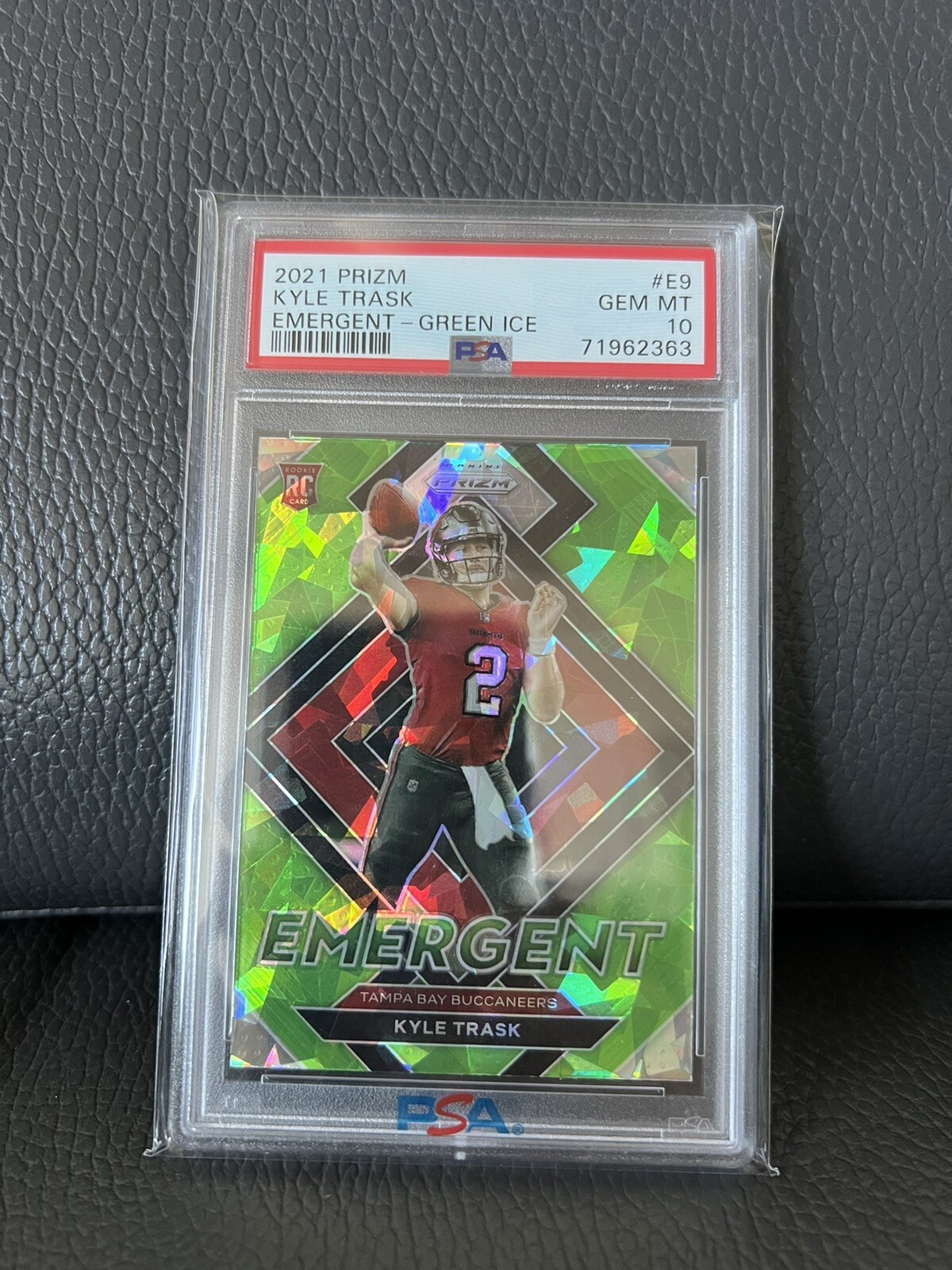 Kyle Trask Panini Prizm Emergent #E9 Green Ice