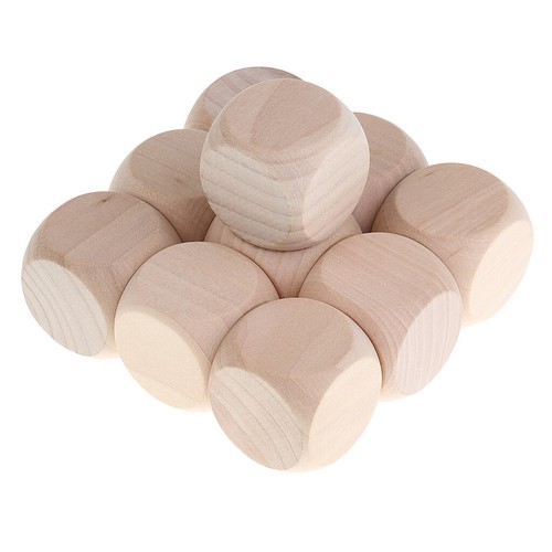 10PCS Blank Wooden Dices 3cm Dice for Building Blocks DIY Carving Art - Picture 5 of 8