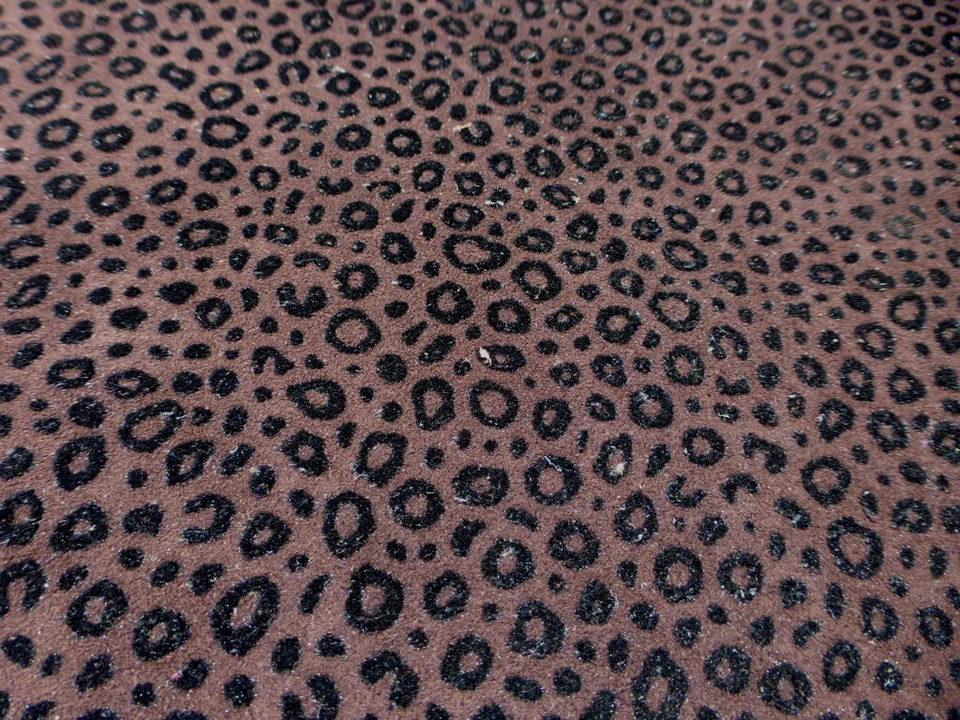 Goatskin leather Double Sided hide Black on Chocolate Embossed Raindrops Pattern - Image 4 of 4