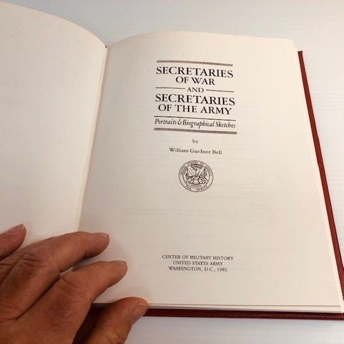 Secretaries of War and Army Portraits and Biographical Sketches by Bell hc 1981 - Picture 5 of 16