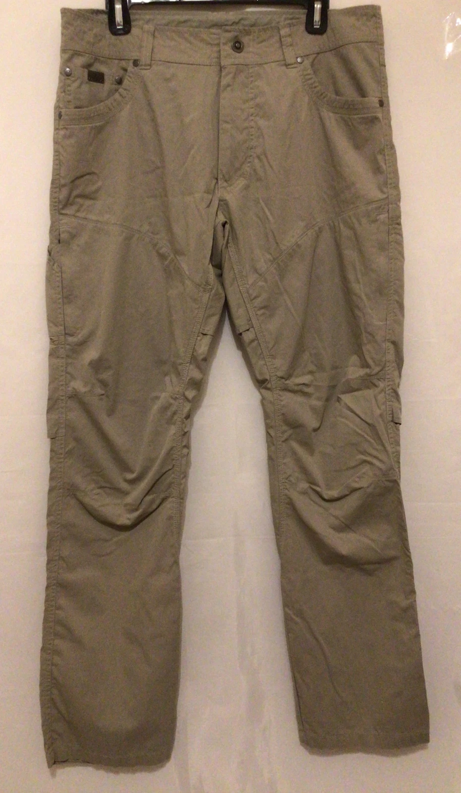 Kuhl Men Cotton Blend Hiking Walking Cargo Pants Beige Sz 34x32