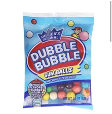 Unwrapped DUBBLE BUBBLE Machine Size Gum Balls 4.4 oz/each (Pack of 2)
