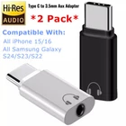 2 Pack USB-C Type C Adapter Port to 3.5MM Aux Audio Jack Earphone Headphone Car