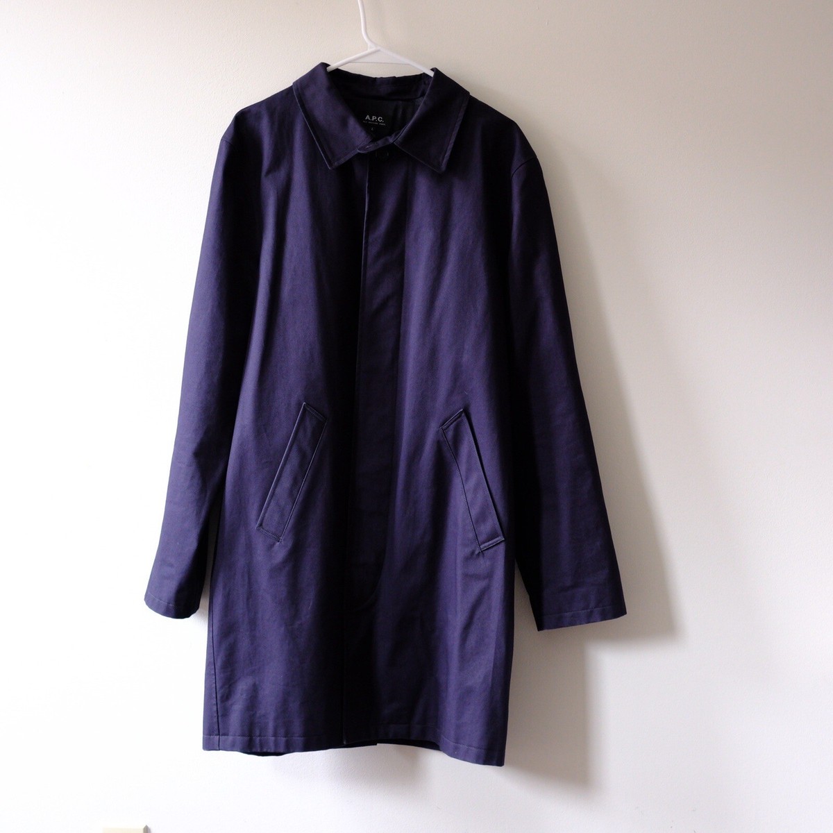 A.P.C. Urban Mac Coat - Navy - Size L | eBay