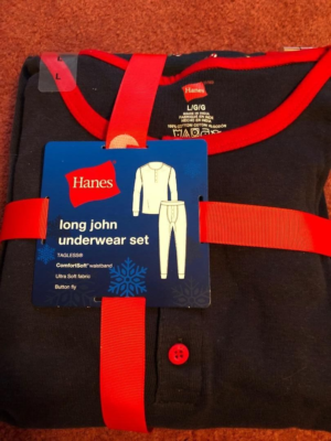 HANES MENS PC LONG JOHN UNDERWEAR SET SIZE LARGE,