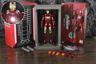 action figure Marvel IRON MAN Mark VII MK7 Hall of Armour LED