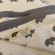 Monica  Andy Cotton Muslin Organic Baby Blanket Gray White 47 X 47  Nwot