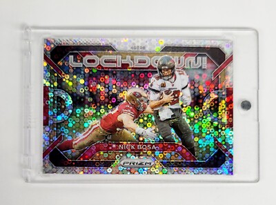 MINT NO HUDDLE 2023 Prizm NICK BOSA SACKS TOM BRADY Lockdown NFL BUCS 49ers 