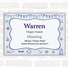 Warren Name Bedeutung Jumbo K&uuml;hlschrankmagnet Maritim