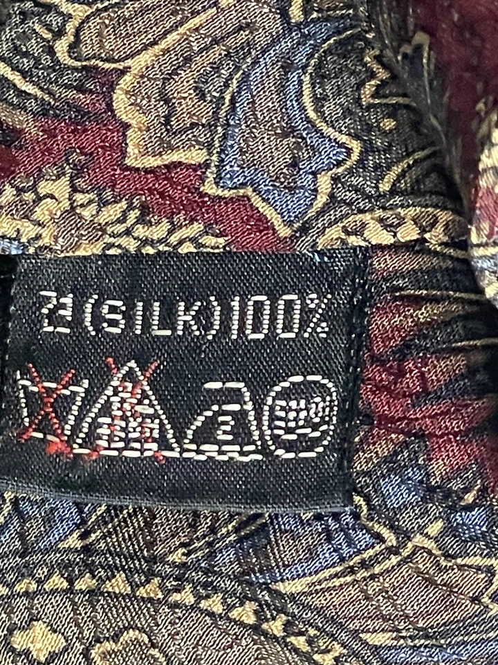 Винтажный 90-х Nina Ricci Париж галстук пейсли разноцветный 100% шелк дизайнерский галстук - Изображение 3 из 4