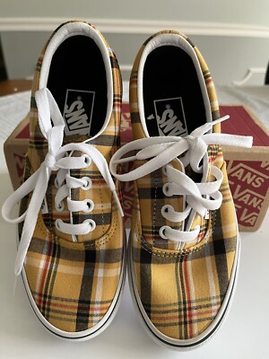 Vans Era Plaid Yellow True White canvas Sneakers Shoes W5