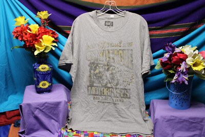 Hanes Men's Gray City League Day Race T-Shirt Size Large shirt biker top casual