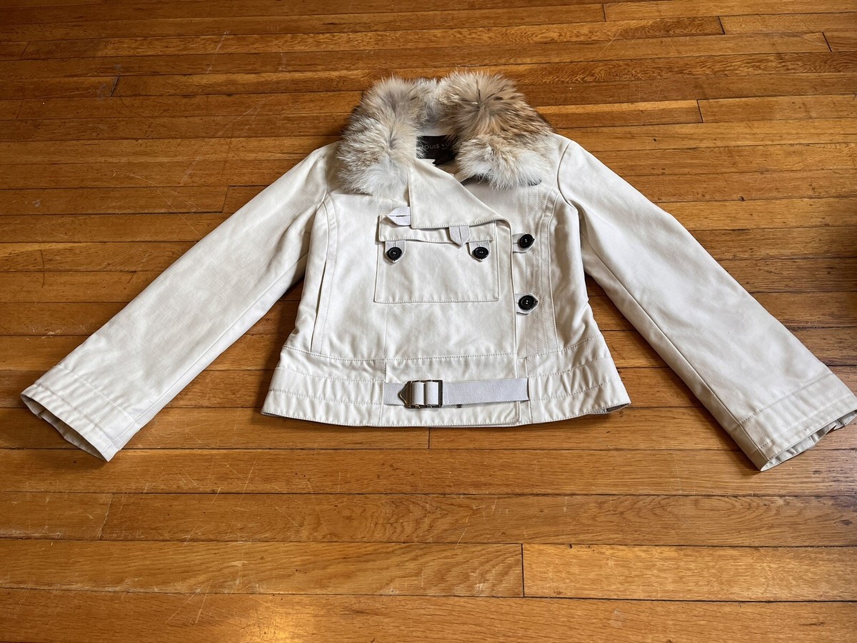 Louis Vuitton レディースジャケット36size Louis Vuitton Jacket Women's 36 White Fur Collar | eBay