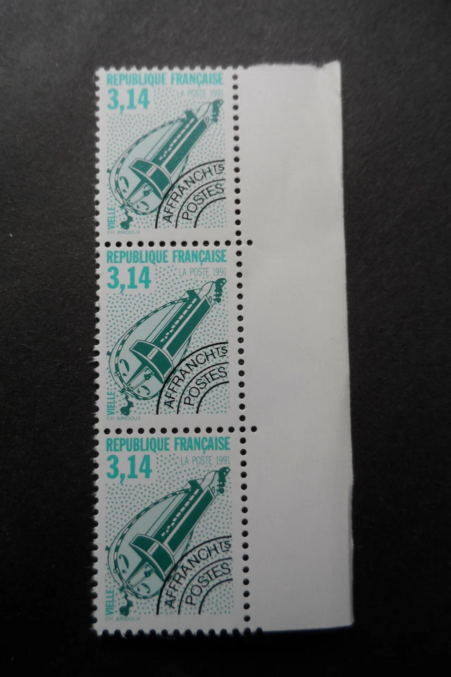 3 timbres FRANCE turquoise n°219  neuf préoblitérés 3,14 F collection musique - Photo 1/1
