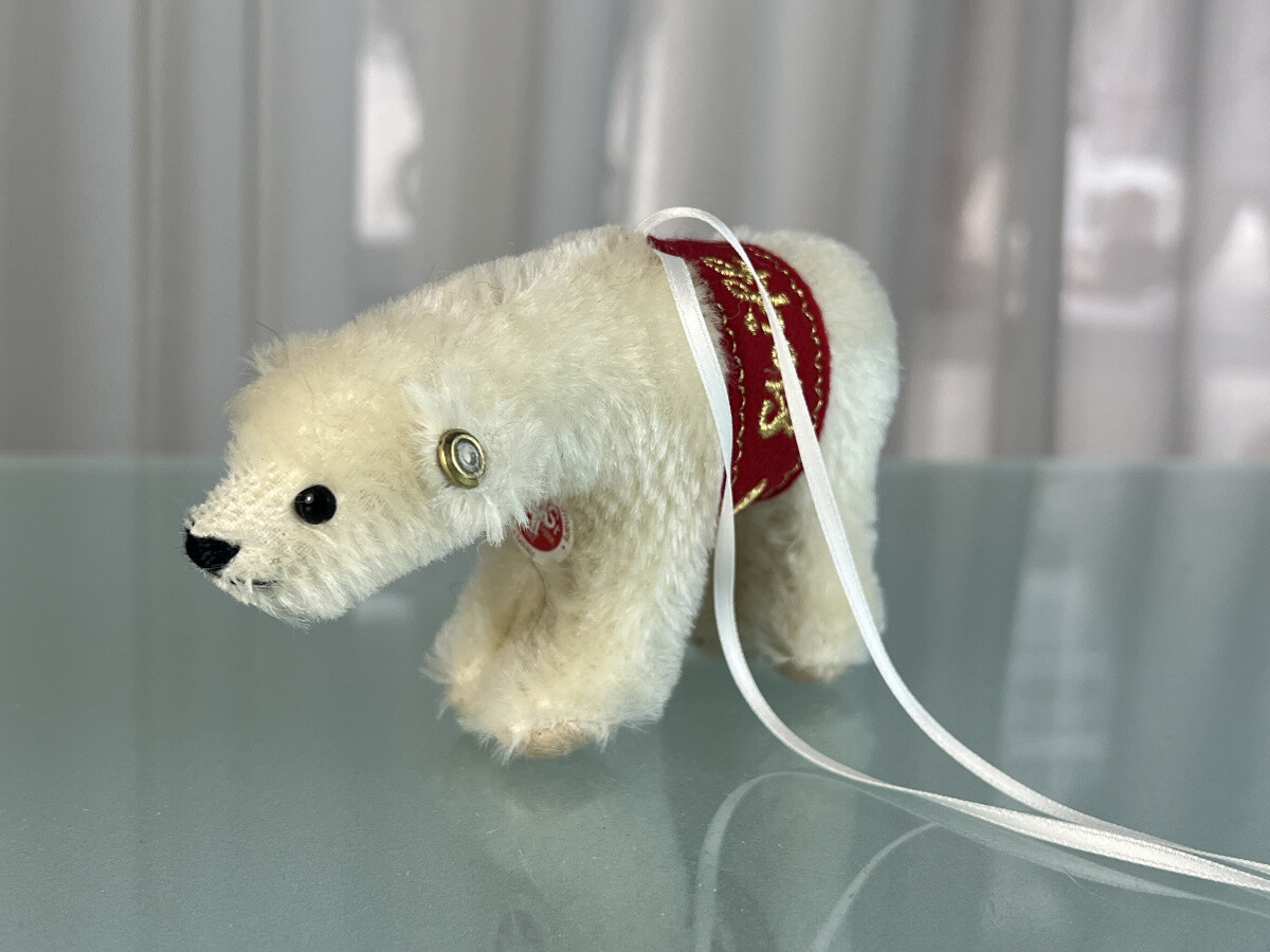 Steiff Animal Polar Bear Ornament 8 X 14 Cm. Top Condition
