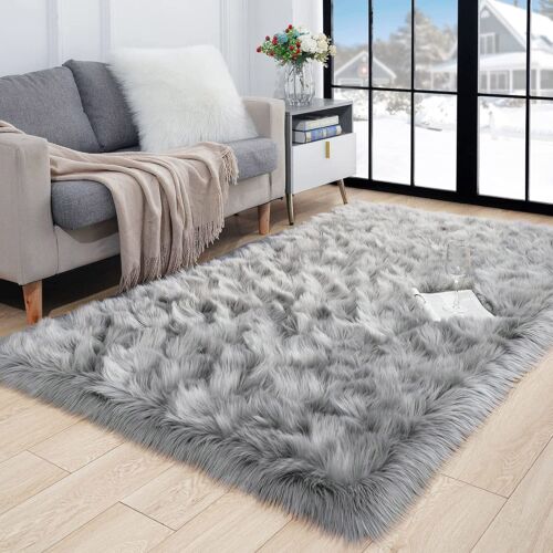 Latepis Faux Fur Sheepskin Area Rugs Soft Shaggy Carpet for Living Room Bedroom - Picture 24 of 219