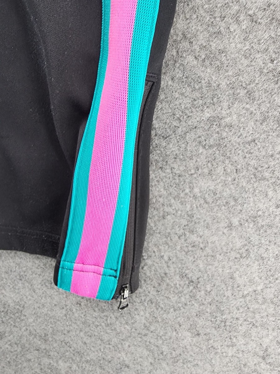 Nike Pants Womens Large Black Pink Stripe Ankle Zip High