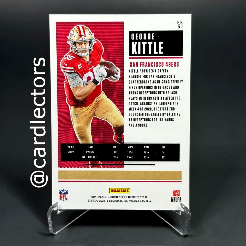 2020 Panini Contenders Optic Football GEORGE KITTLE #51 Base Season Ticket 49ERS - Image 2 of 2