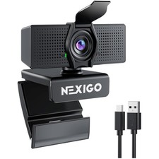Distortion-Free Lens 1080P Webcam with Noise Reduction Mic