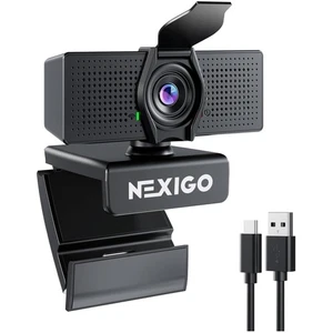 Distortion-Free Lens 1080P Webcam with Noise Reduction Mic