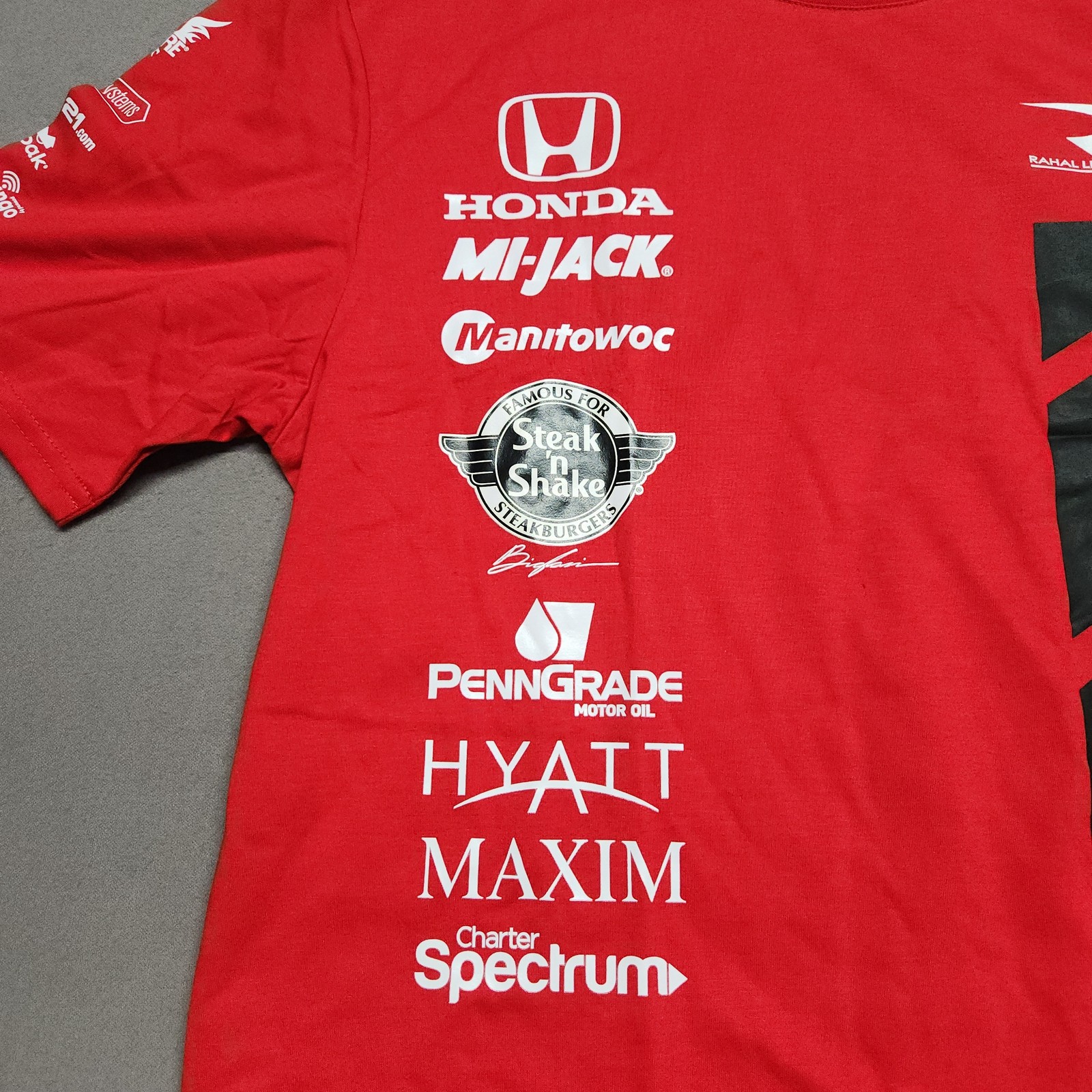 Cavallino Sponsor Logo Tee Unisex T Shirt Large Indy 500 Honda Red image 4