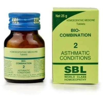 SBL Homeopathic Bio-Combination (BC 2) 25gm Tablets for Bronchial Asthma