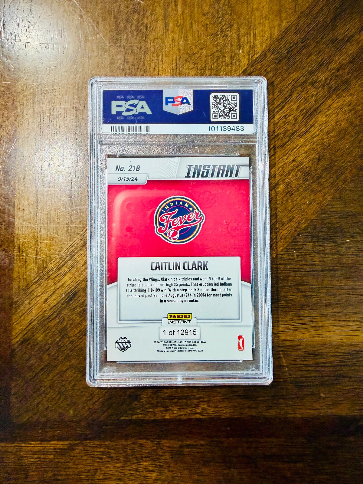 2024 Caitlin Clark RC PSA 10 GEM 🏀 Rookie Numbered # WNBA Fever 218 view 2