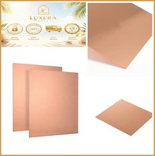 Pure Copper Sheet Metal 6x6 Inch 18 Gauge 1mm Thick 2 Pack For Crafting Circuit