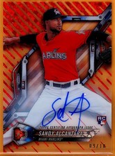 SANDY ALCÁNTARA 2018 TOPPS HIGH TEK RED DIFFRACTOR #HT-SA ON CARD AUTO RC #02/10