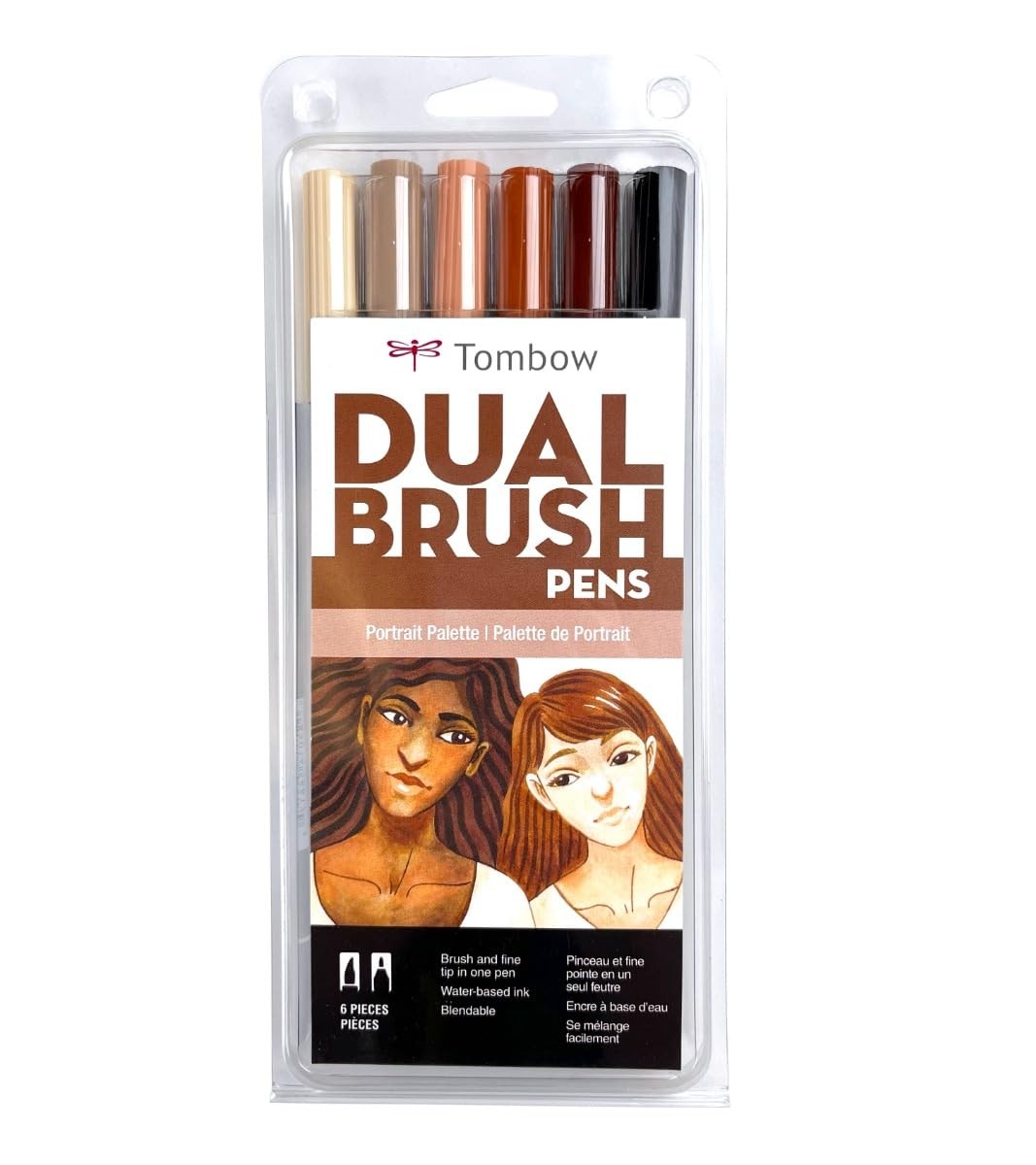 Tombow 56236 Dual Brush Pen Art Markers, 1 Count (Pack of 6)
