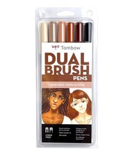 Tombow 56236 Dual Brush Pen Art Markers, 1 Count Pack of 6 , Multicolor