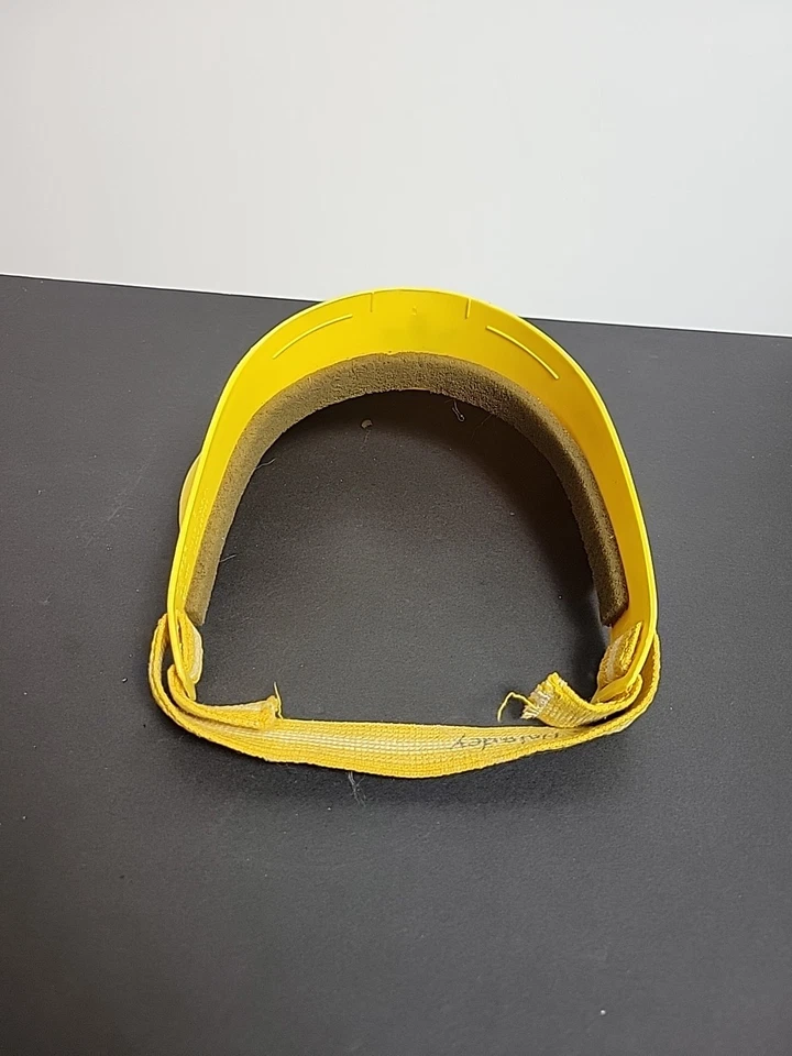 De colección 1975 Adidas Trifolio Plástico Duro Amarillo Azul Visera Retro Gorra Difícil de Encontrar Foto 4 de 4