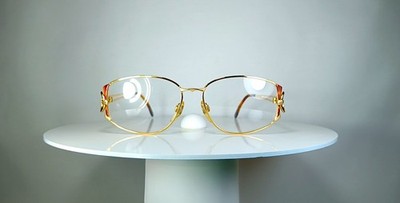 Luxury eyeglasses Florence Design Gold plated oval frames 