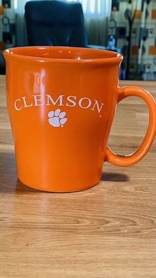 Clemson Tigers 12 Oz Orange Souvenir Coffee Tea Mug Cup 2 Sided Clemson Logo