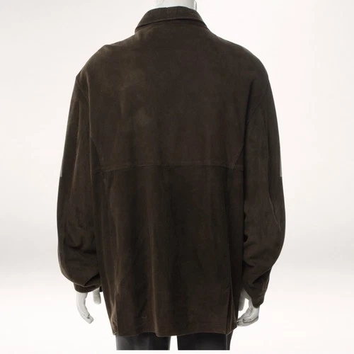 Vintage 90s Giorgio Armani Le Collezioni Brown Suede Leather Jacket Coat 44 image 2