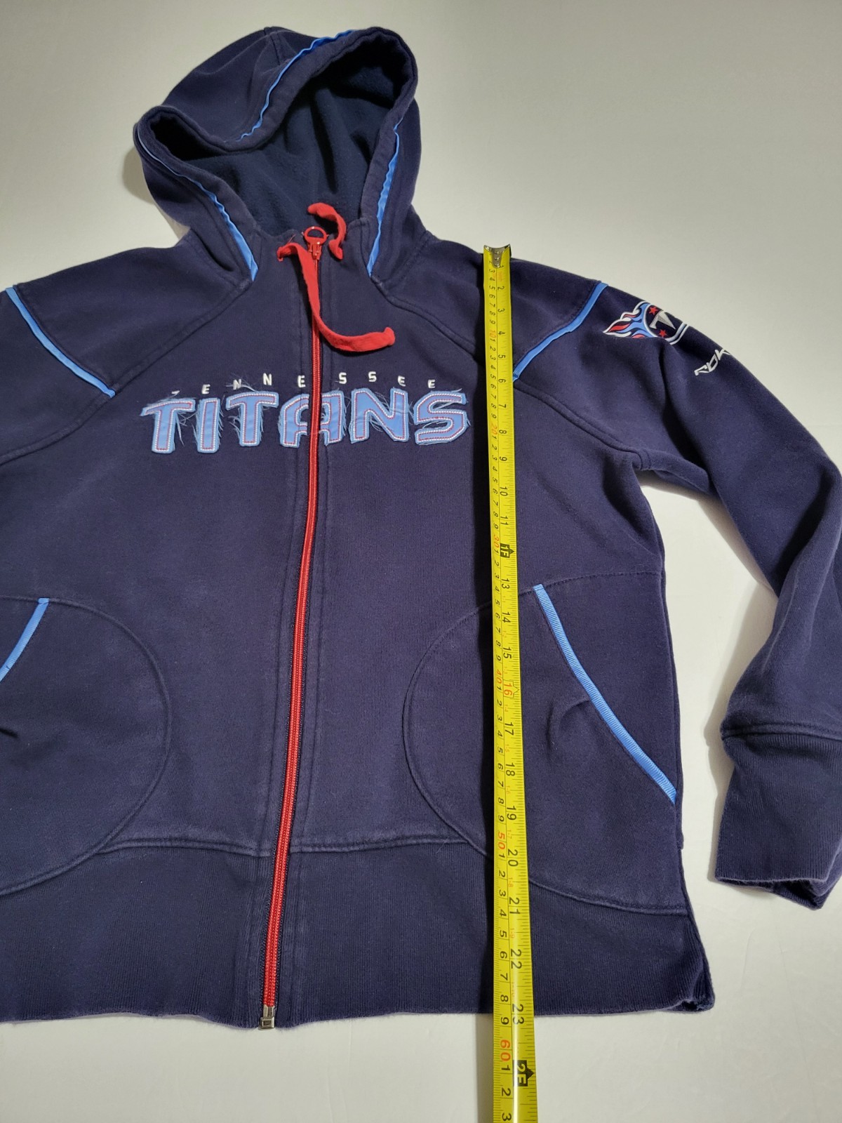 (#12)Tennessee Titans Reebok NFL Team Apparel Women's Large Full Zip Blue Hoodie thumbnail 5