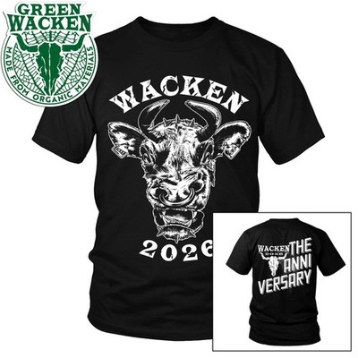 W:O:A - Offizielles Wacken Open Air Festival T-Shirt - Angry Cow S - 5XL
