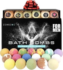 Bath Bombs for Men, Gift Set of 18 Scented Organic Handmade Bath Bombs of 2.5 Oz