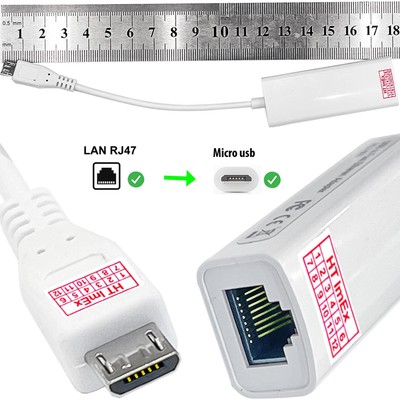 Weiß Micro USB RJ45 LAN Adapter für Samsung Galaxy S3 mini S4 mini S5 mini