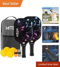 Complete Pickleball Set: 2 Paddles, 4 Balls with Comfort Grip for All Players