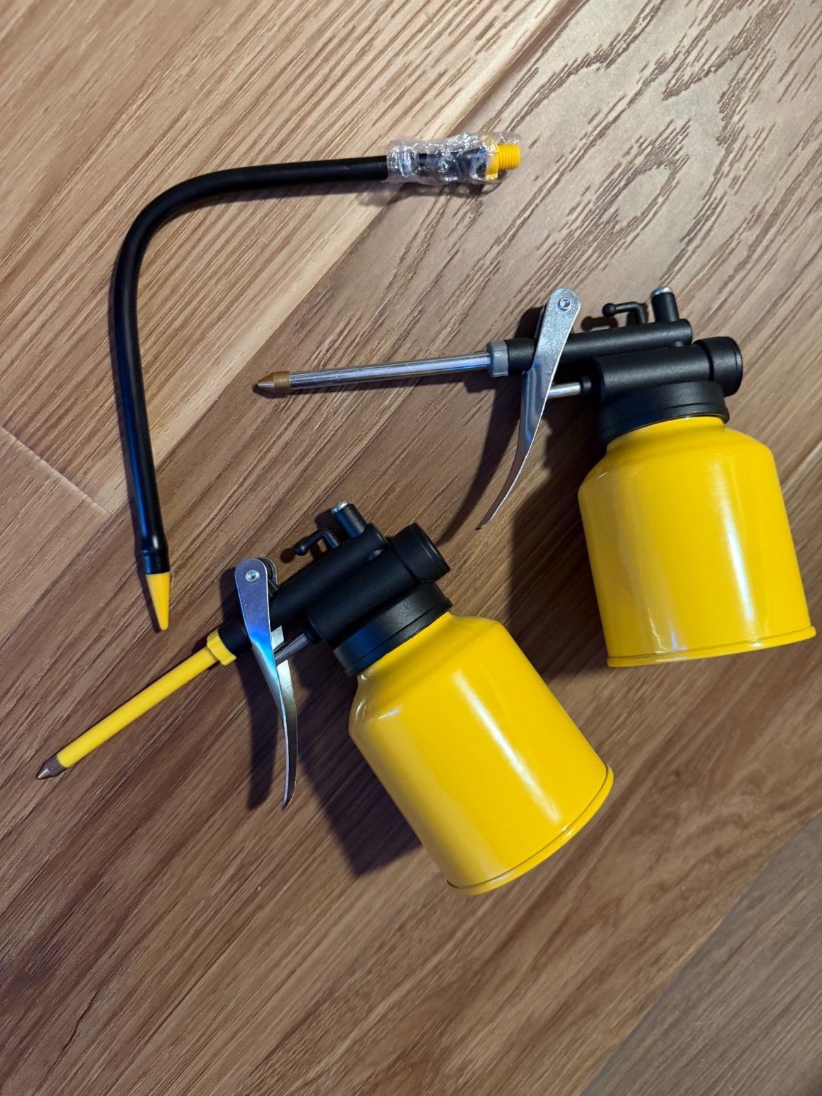 Spray Gun Bottles W/ 2 Straight & Flex Spouts - Yellow