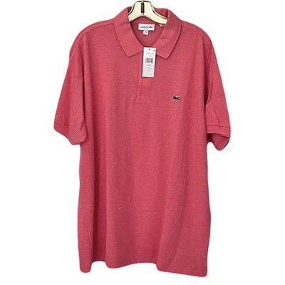NWT Lacoste Pink Coral  Classic Fit  Pique Polo Shirt, Size 3XL