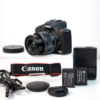 Canon EOS M50 24.1MP Mirrorless Camera w/15-45mm STM Lens LOW Shutter**Excellent