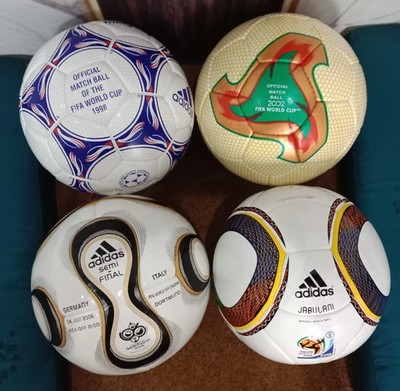 ''Adidas FIFA World Cup Soccer Ball Collection Historical 4 Pcs Size 5''