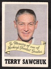 1970-71 Terry Sawchuk O-Pe-Chee Hockey Memory One of the Greatest Goalies #231